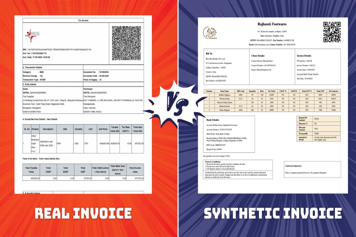 Real vs Synthetics Invoice Dataset